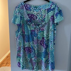Multi colored silk blouse size 18